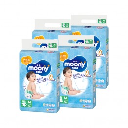 Moony 尿片 中碼 M 56片 (日本版) 6-11kgs | 原箱優惠x4包裝, 低至$98/包($1.75/片) ⭐1箱免費送貨⭐