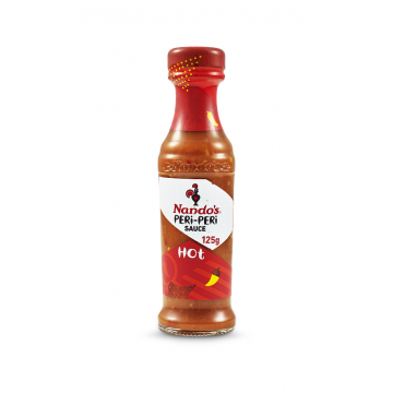 Nando's 英國 香辣 辣椒醬 125ml (HOT) 選用非洲南部特有鳥眼椒、香辣口味別具風味刺激你的味蕾！