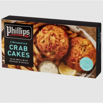 Phillips 印尼 甜椒洋蔥 蟹肉餅 (2塊, 170g) 選用野生蟹肉、鮮甜味美！